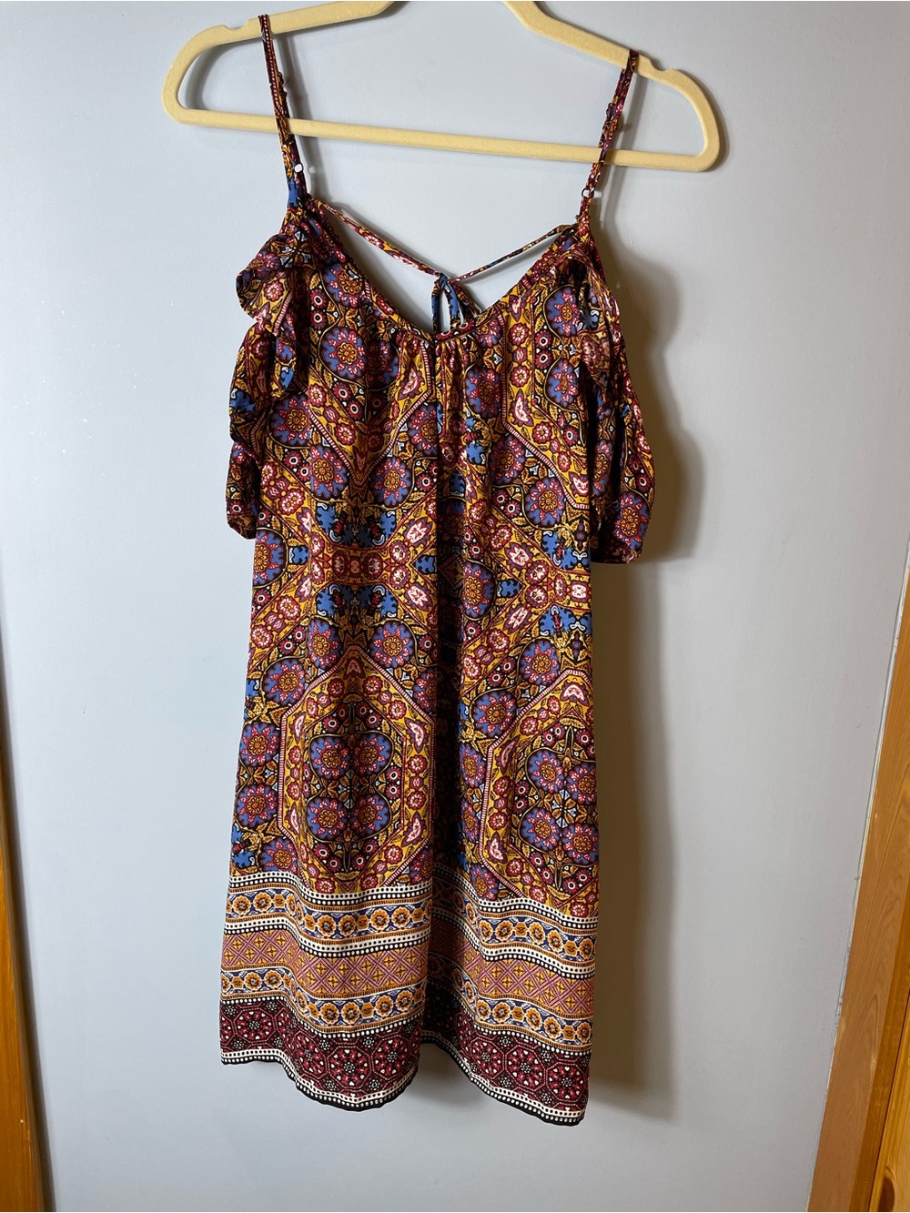 Xhilaration Sleeveless Spaghetti Strap Aztec Shift Dress